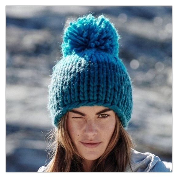 NWT Free People Cozy Up Colorblock Pom Pom Beanie